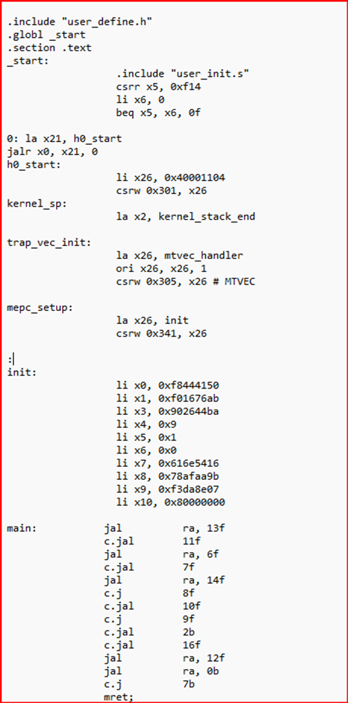 Final generated assembly program snippet